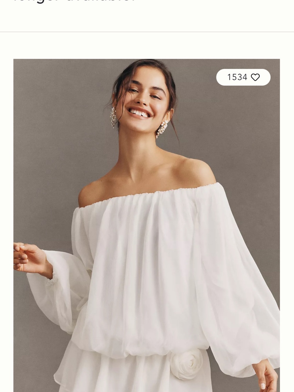 BHLDN White Off-Shoulder Mini Dress